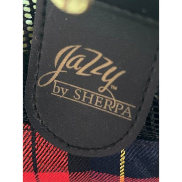 Jazzy by Sherpa Red Tartan Park Avenue Plaid Dog Tote Carrier - Picture 4 of 14